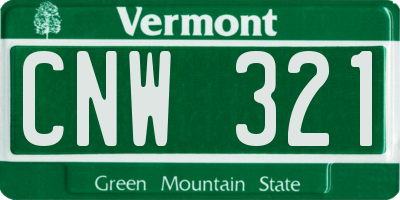VT license plate CNW321