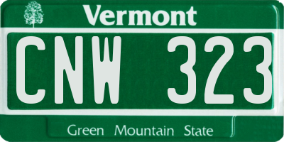 VT license plate CNW323