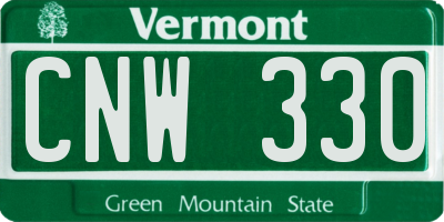 VT license plate CNW330