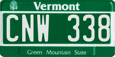 VT license plate CNW338