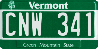 VT license plate CNW341