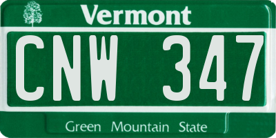VT license plate CNW347