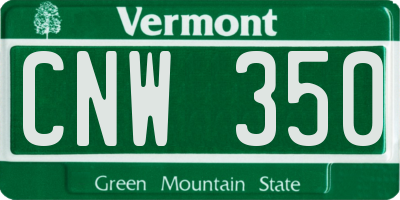 VT license plate CNW350