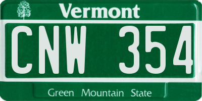 VT license plate CNW354