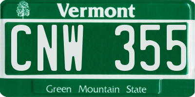 VT license plate CNW355
