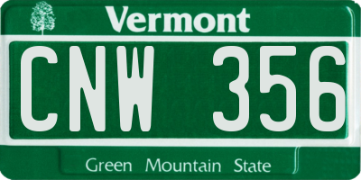 VT license plate CNW356