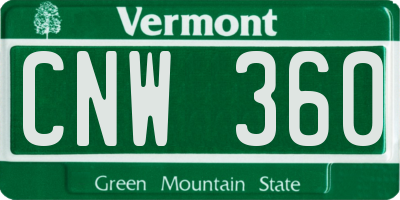 VT license plate CNW360