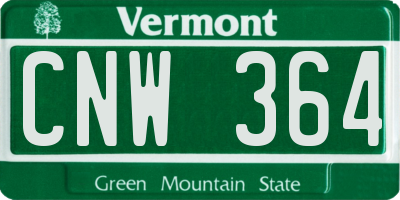 VT license plate CNW364