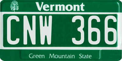 VT license plate CNW366