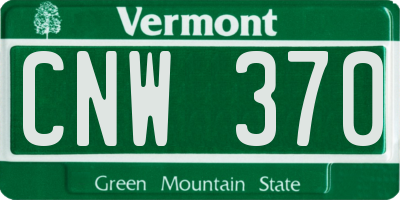 VT license plate CNW370