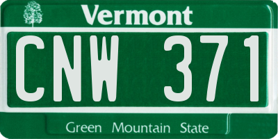 VT license plate CNW371