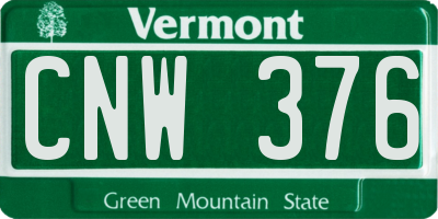 VT license plate CNW376