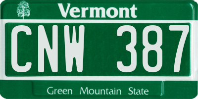 VT license plate CNW387
