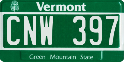VT license plate CNW397