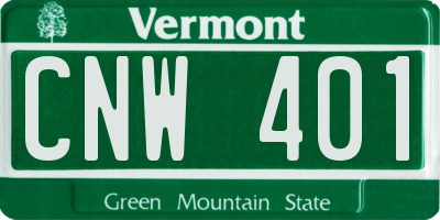 VT license plate CNW401