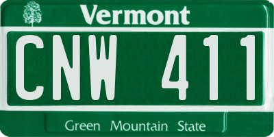 VT license plate CNW411