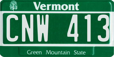 VT license plate CNW413