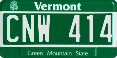 VT license plate CNW414