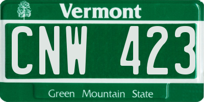 VT license plate CNW423