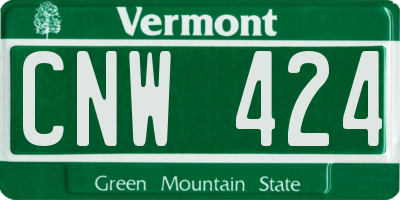 VT license plate CNW424