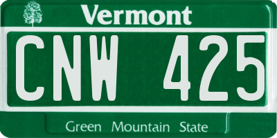 VT license plate CNW425