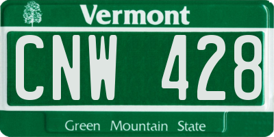 VT license plate CNW428