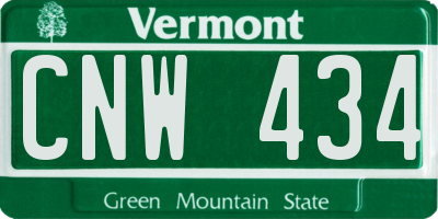 VT license plate CNW434