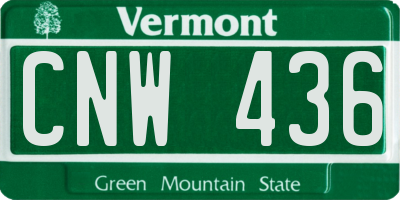 VT license plate CNW436