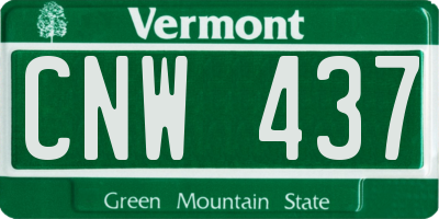 VT license plate CNW437