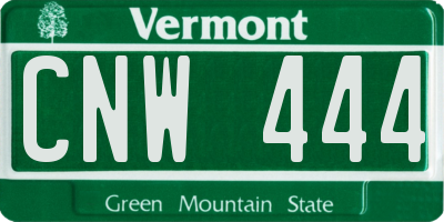 VT license plate CNW444
