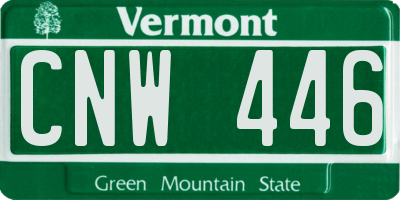 VT license plate CNW446