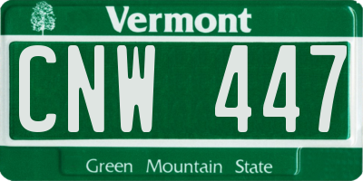 VT license plate CNW447
