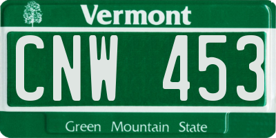 VT license plate CNW453