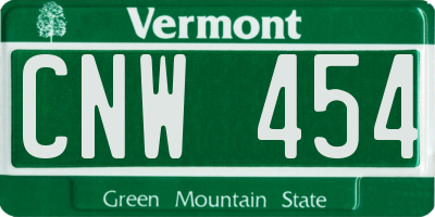 VT license plate CNW454