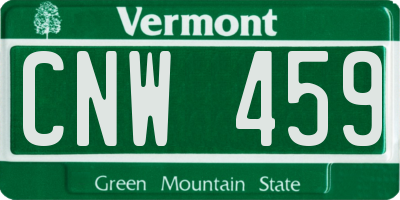 VT license plate CNW459