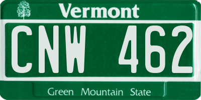 VT license plate CNW462