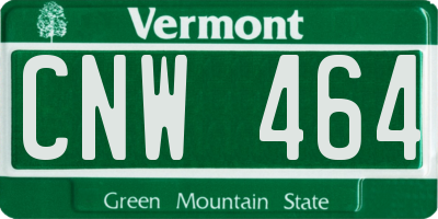 VT license plate CNW464