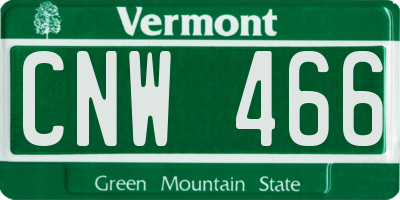 VT license plate CNW466