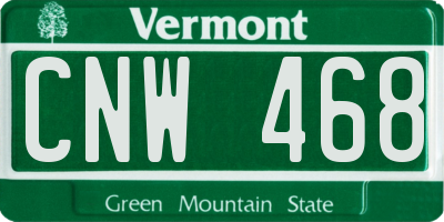 VT license plate CNW468