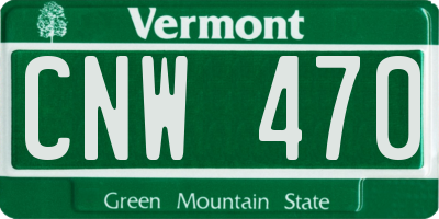 VT license plate CNW470