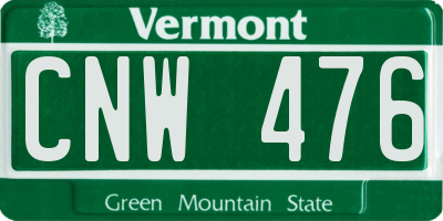 VT license plate CNW476