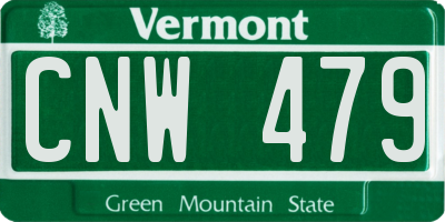 VT license plate CNW479