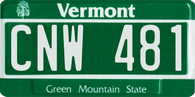 VT license plate CNW481