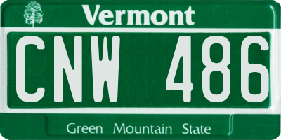 VT license plate CNW486
