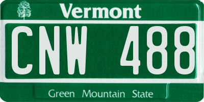 VT license plate CNW488