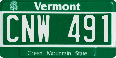 VT license plate CNW491