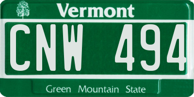 VT license plate CNW494
