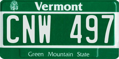 VT license plate CNW497