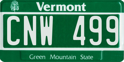 VT license plate CNW499