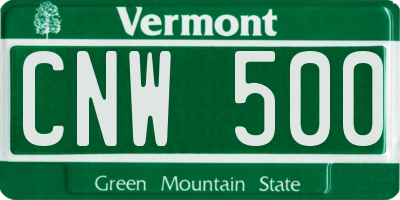 VT license plate CNW500